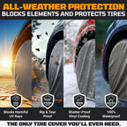 Tire Covers Set of 4 Heavy Duty UV All Weather RV Camper Truck Trailer 26-28"