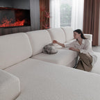 OHSIO Couch Cushion Covers for Sectional Sofa, Stretch Soft Sofa Slipcovers