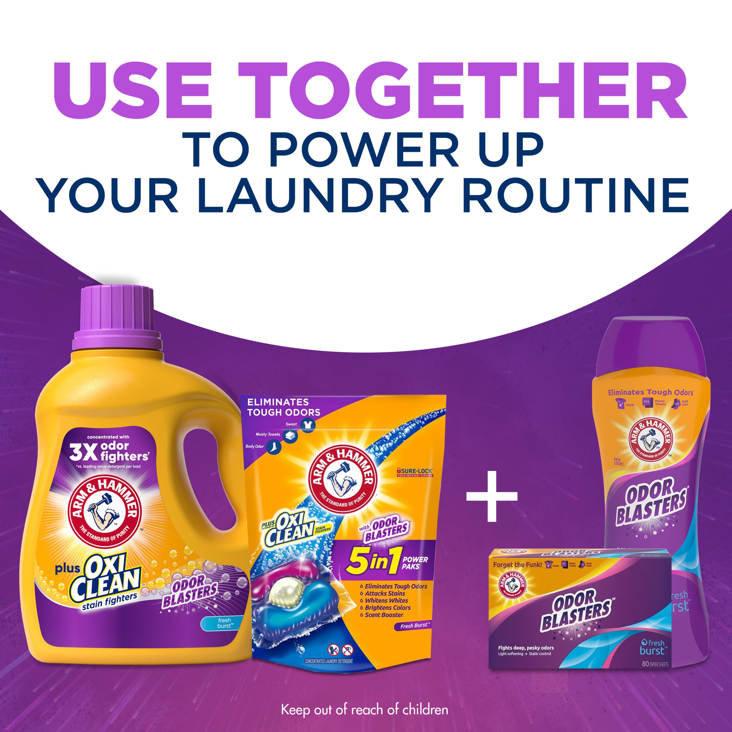 ARM & HAMMER Plus OxiClean Odor Blasters Fresh Burst, 128 Loads Liquid Laundry