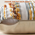 AmHoo Set of 2 Chenille Striped Textured Boho Throw Pillow Covers Aesthetic with