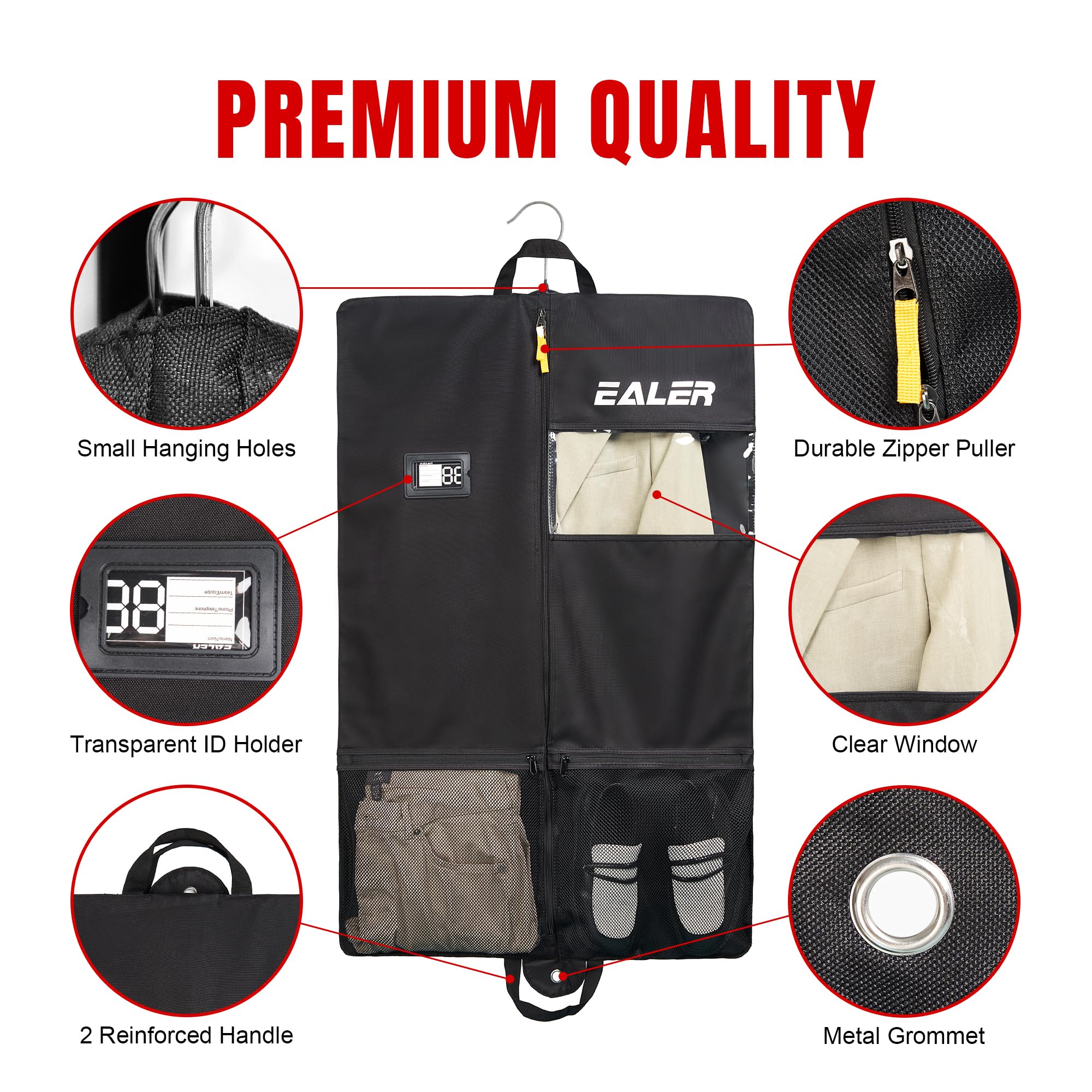 Ealer HAG301 Hockey Individual Garment Bag, Heavy Duty Hanging Travel Bag -