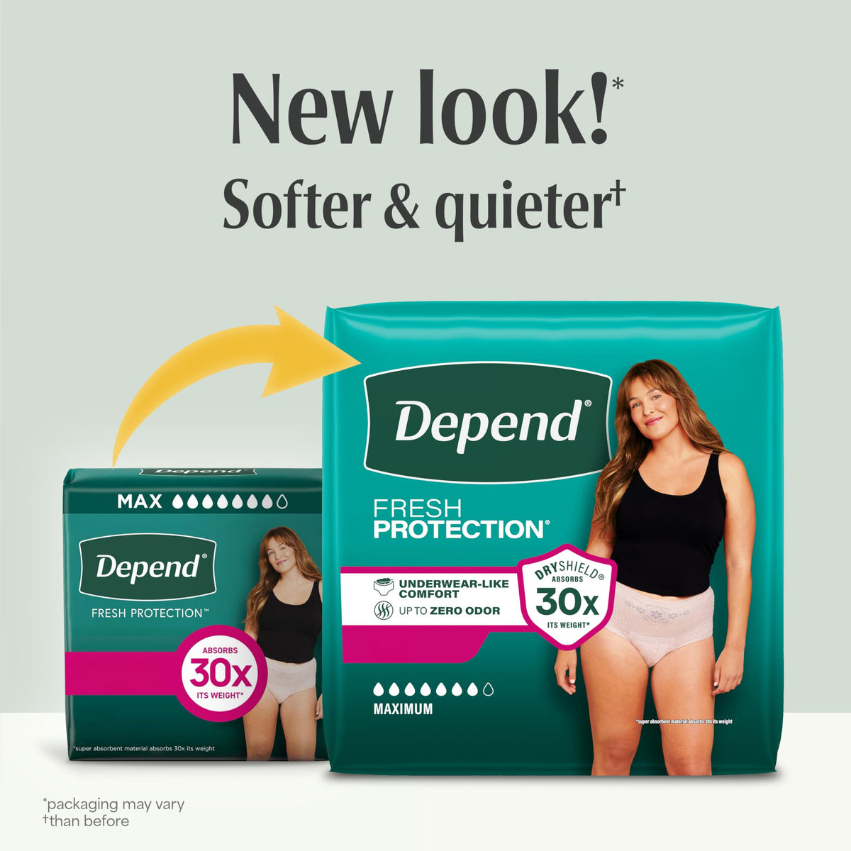 72Ct Large Depend Fresh Protection Adult Incontinence Underwear