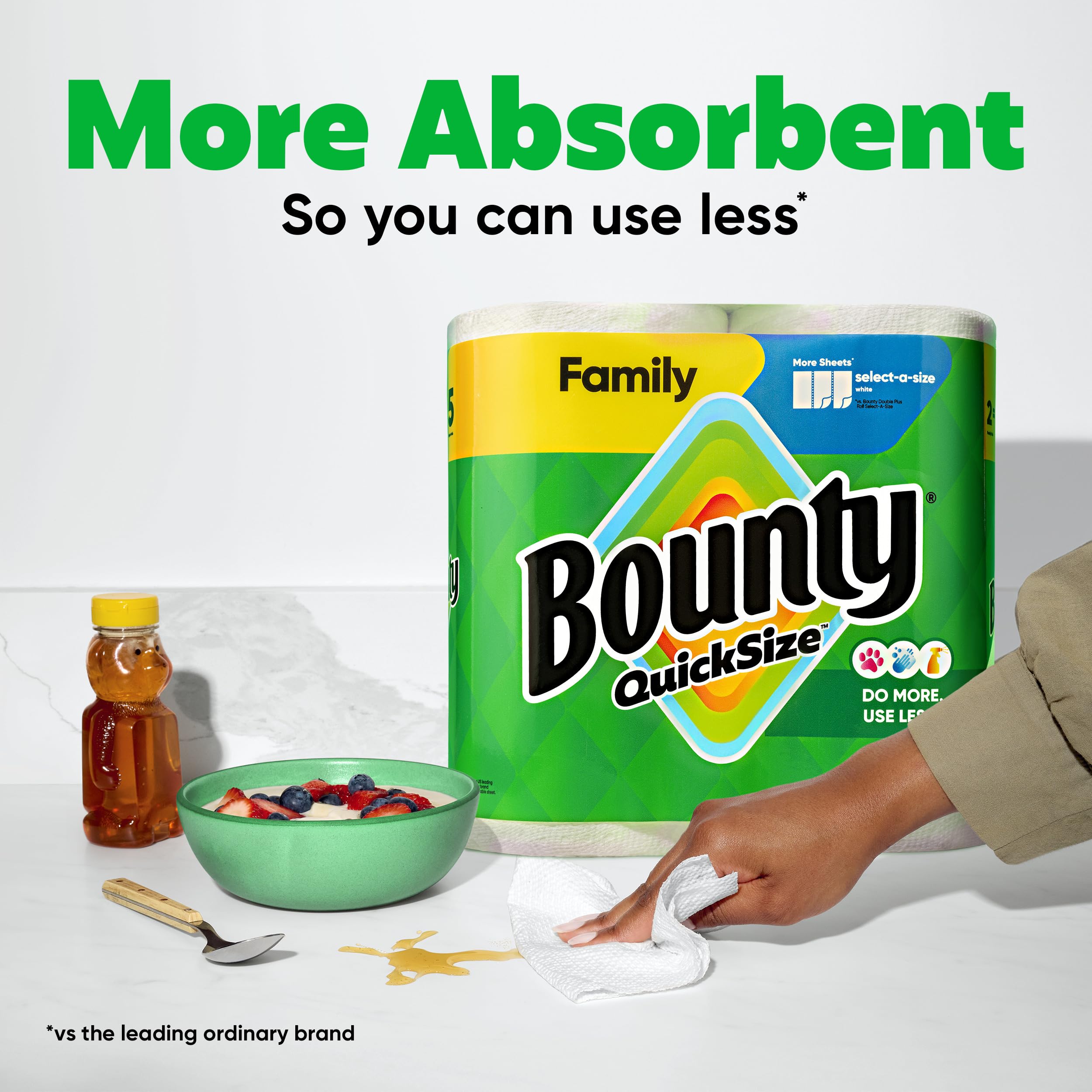 8 Family Rolls = 20 Regular Rolls Bounty Quick Size Paper Towels White