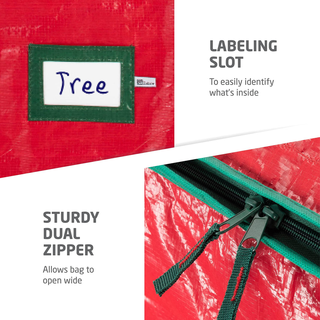 ZOBER 9FT Christmas Tree Storage Bag Waterproof Durable Handles Red