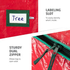 ZOBER 9FT Christmas Tree Storage Bag Waterproof Durable Handles Red