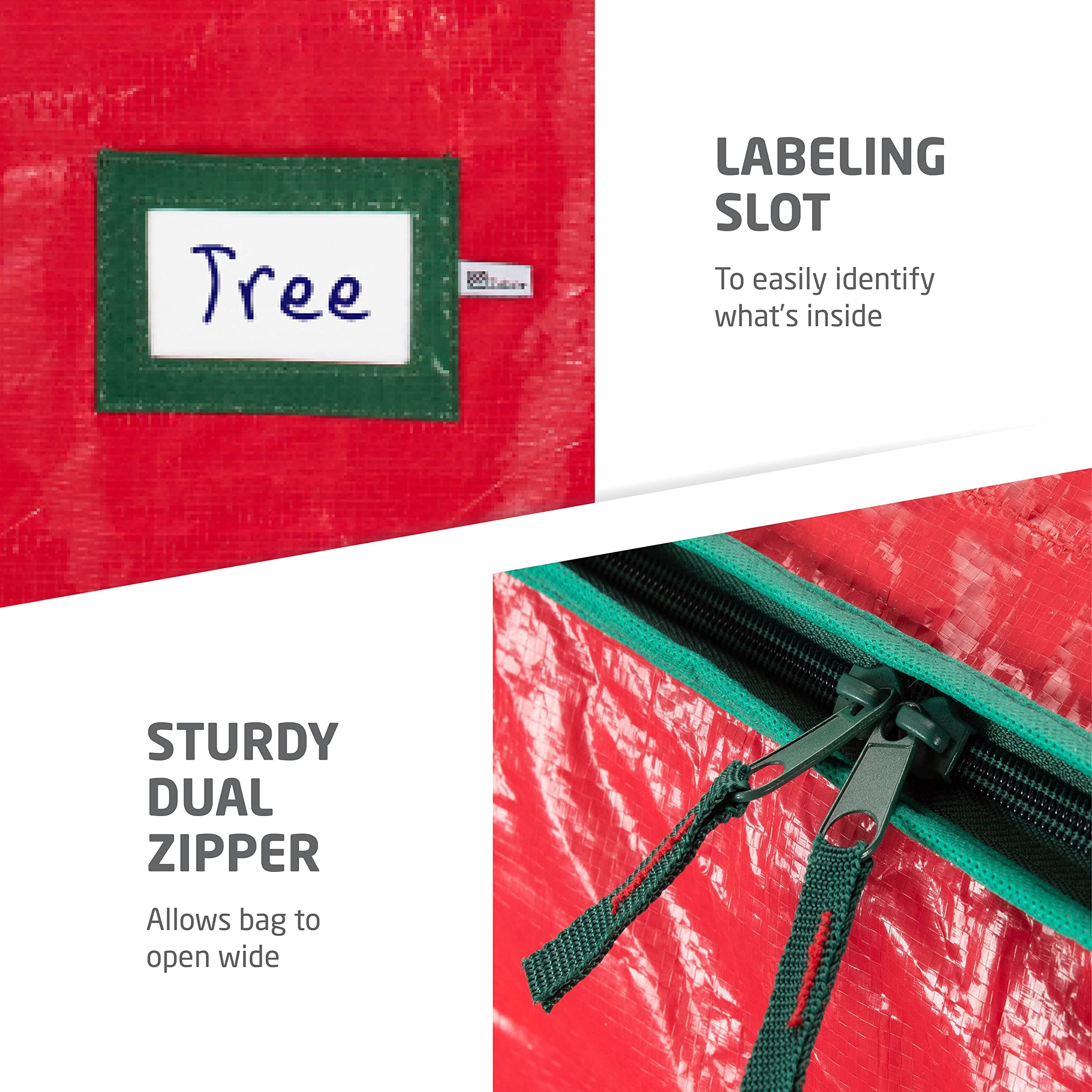ZOBER 9FT Christmas Tree Storage Bag Waterproof Durable Handles Red