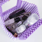 Women Acrylic Beaded Tote Bag Macaron Color Evening Wedding Party Purse