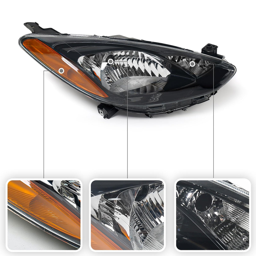 Huray Halogen Headlight Assembly for Mazda 2 2011 2012 2013 2014 RH Projector