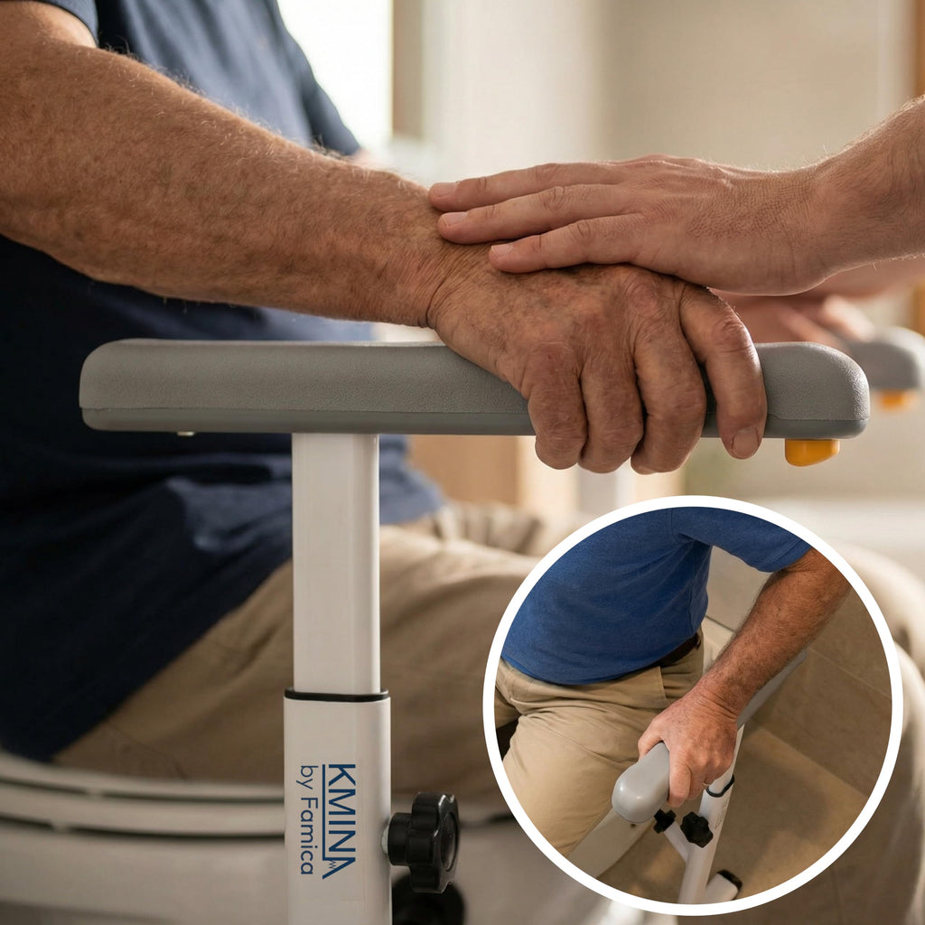 KMINA - Toilet Safety Rails for Seniors (330 lbs) Toilet Safety Frame