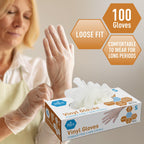 5 Packs of 100 MedPride General Purpose Powder-Free Vinyl Gloves, Small