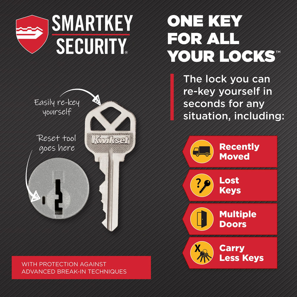 Kwikset Sedona Front Door Lock Handle and Deadbolt Combo Set, Satin Brass, Pick