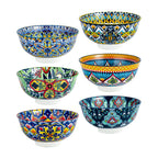 6 Pack HENXFEN LEAD Small Dessert Bowls – 10 oz Boho Ceramic Bowls for Ice