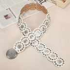 WHIPPY Western Belts for Women Vintage Disc Waist Belts Concho Leather Belts