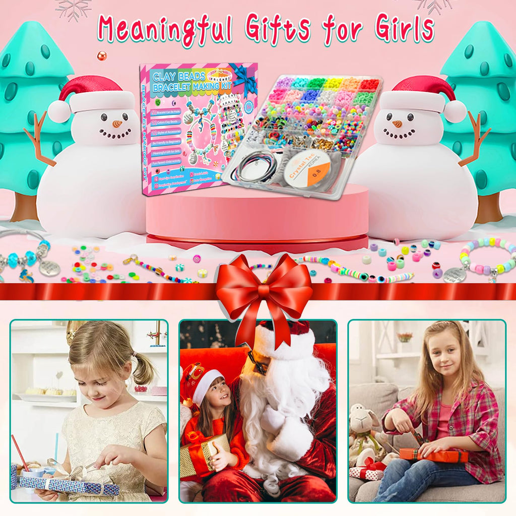 Leitait Girls Bracelet Making Kit 3400pcs Charm Jewelry DIY Craft Gift Ages 5-12