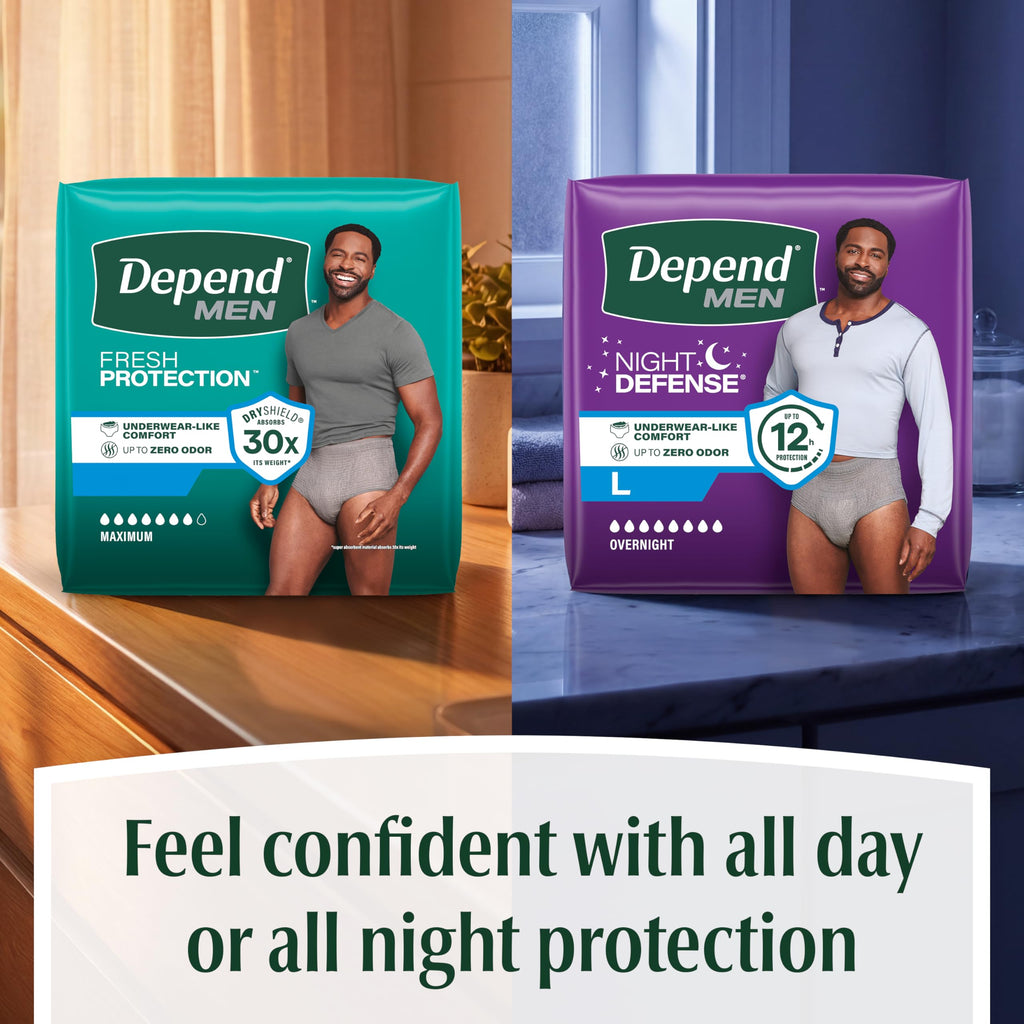 80 Count Size S/M Depend Fresh Protection Adult Diapers for Men