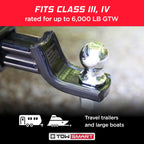 TOWSMART Class IV Chrome Trailer Hitch Ball 6000lb 2-5/16in 1x3in