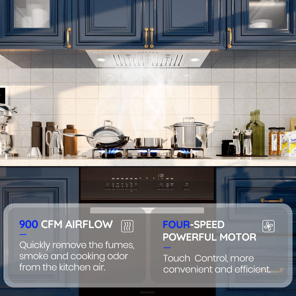 EKON Range Hood Insert 36 Inch, 900 CFM Built-in Kitchen Vent Hood, Ducted or