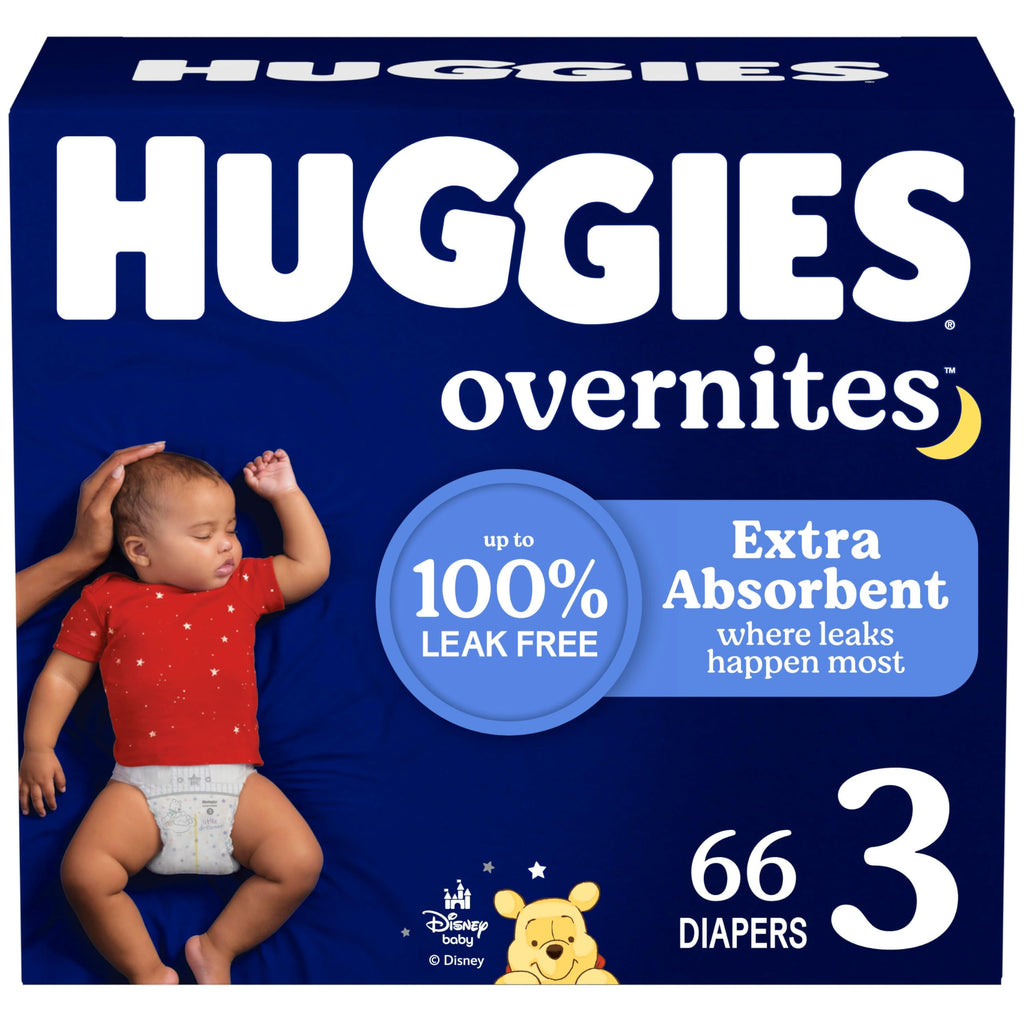 33 Count Huggies Overnites Size 3 Overnight Diapers (16-28 lbs),  Packaging May