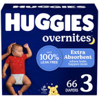 33 Count Huggies Overnites Size 3 Overnight Diapers (16-28 lbs),  Packaging May