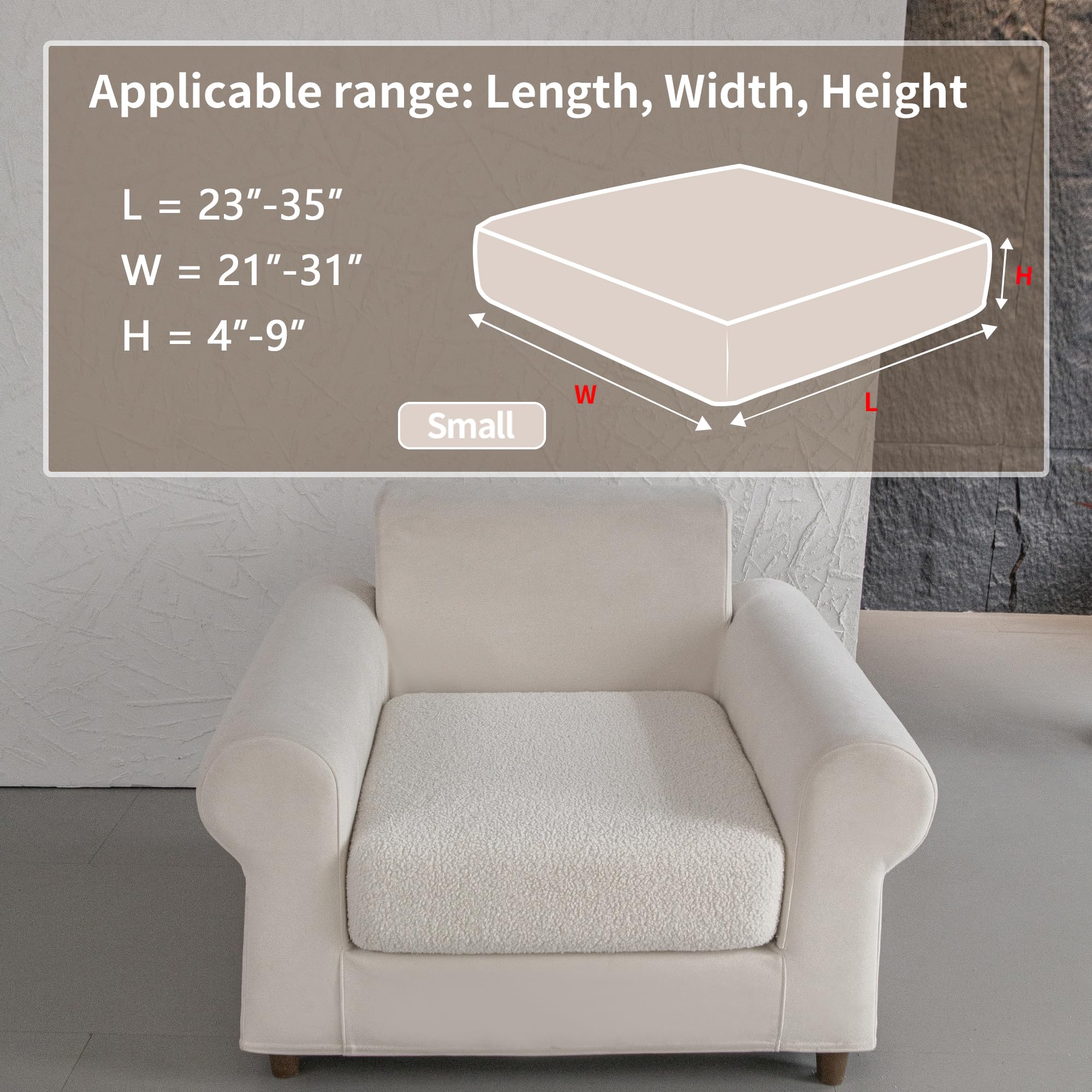 OHSIO Couch Cushion Covers for Sectional Sofa, Stretch Soft Sofa Slipcovers