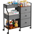 Modanais Baby Diaper Caddy Organizer Cart - 3 Tier Rolling Cart with Dividers