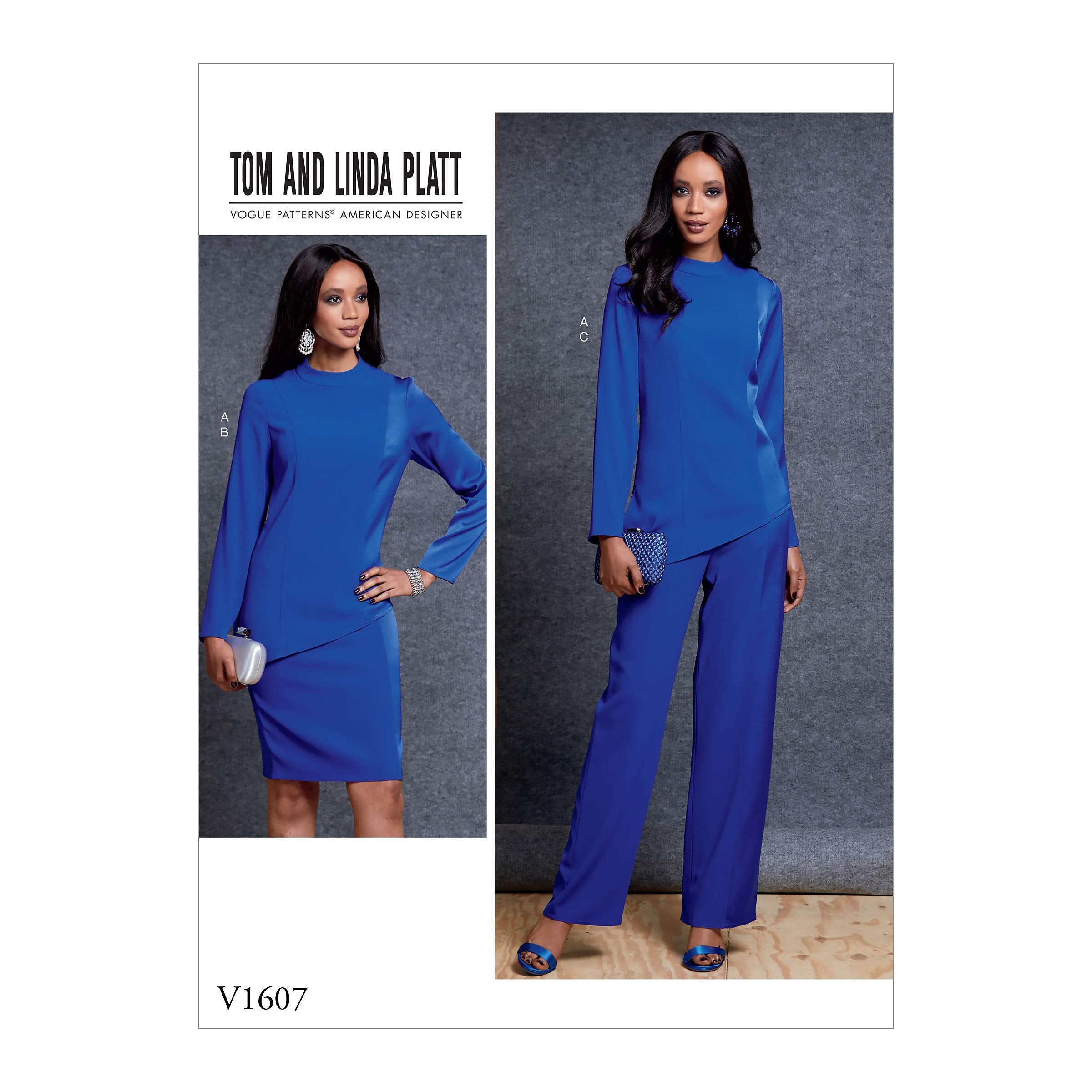 Vogue V1607A5 Easy Women's Asymmetrical Shirt, Skirt, and Fitted Pants Sewing