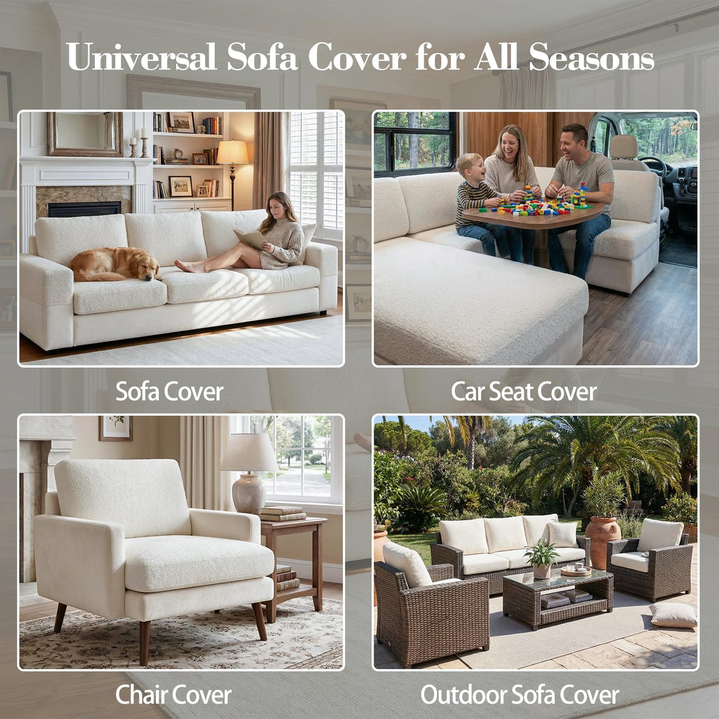 OHSIO Couch Cushion Covers for Sectional Sofa, Stretch Soft Sofa Slipcovers