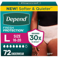 72Ct Large Depend Fresh Protection Adult Incontinence Underwear