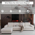 OHSIO Couch Cushion Covers for Sectional Sofa, Stretch Soft Sofa Slipcovers