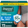 Depend Fresh Protection Adult Diapers for Men, Large, 72 Count