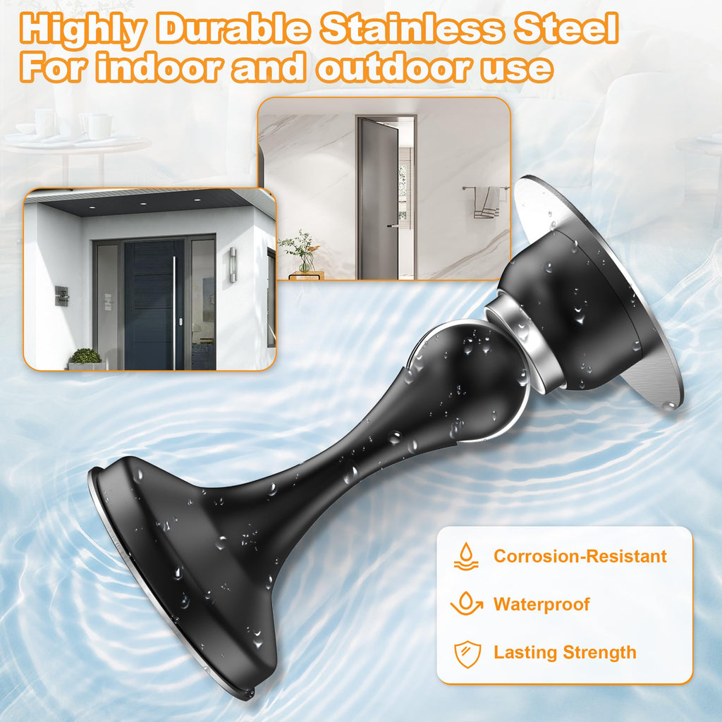 Crosize Magnetic Door Stoppers 2 Pack, Stainless Steel Door Stops, Wall-Mounted