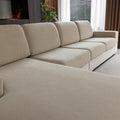 Stretch Sofa Couch Cover Washable Anti Slip Furniture Protector Light Brown