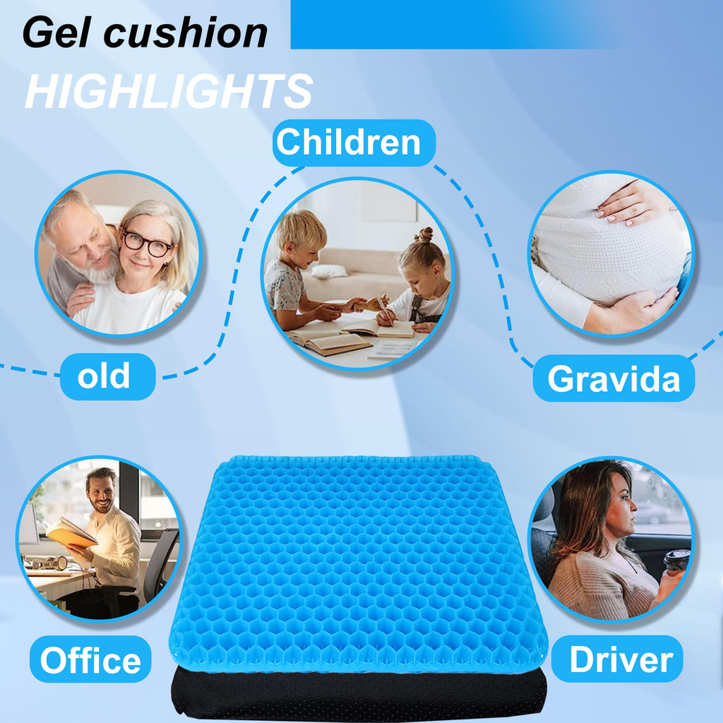 Yimiyaa Gel Seat Cushion, Double Thick Egg Gel Cushion for Pressure Pain Relief,