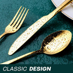 Gold Silverware Set for 8, OGORI 45-Piece Stainless Steel Flatware Set with