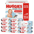 Huggies Simply Clean Unscented Baby Diaper Wipes, 10 Flip-Top Packs (704 Wipes