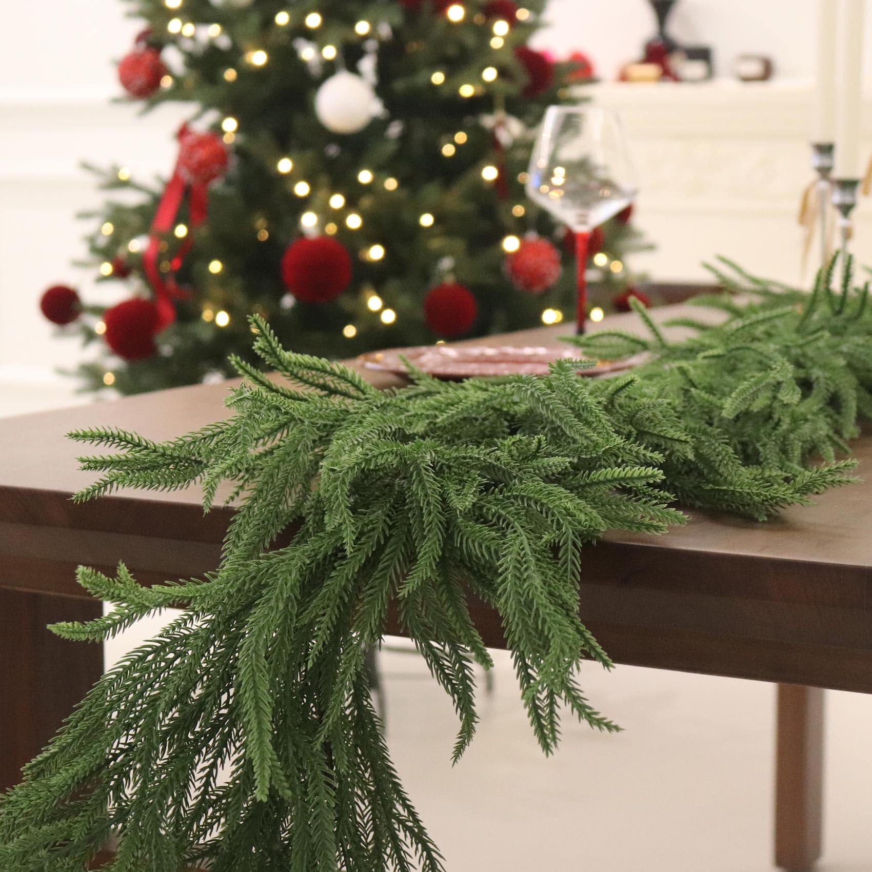 9FT Artificial Christmas Garland Real Touch Pine Greenery Indoor Outdoor Decor