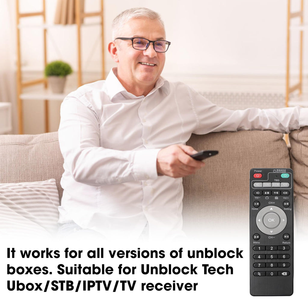 Remote Control for Unblock Tech Ubox Smart TV Box, Compatible with Gen 1/2/3/4/5