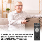 Remote Control for Unblock Tech Ubox Smart TV Box, Compatible with Gen 1/2/3/4/5