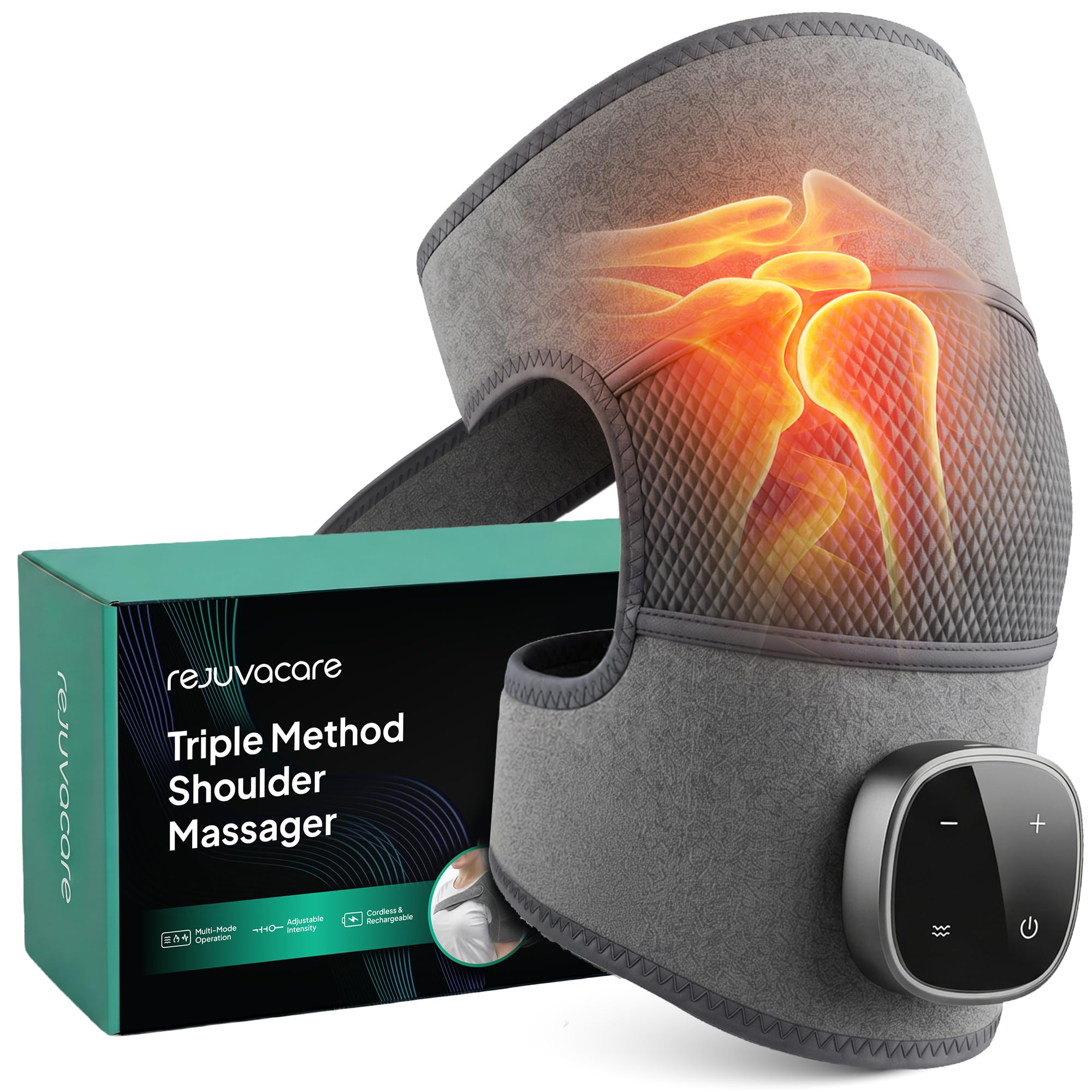 Rejuvacare Shoulder Massager Upgraded 2026 with Heat & Compression, Cordless