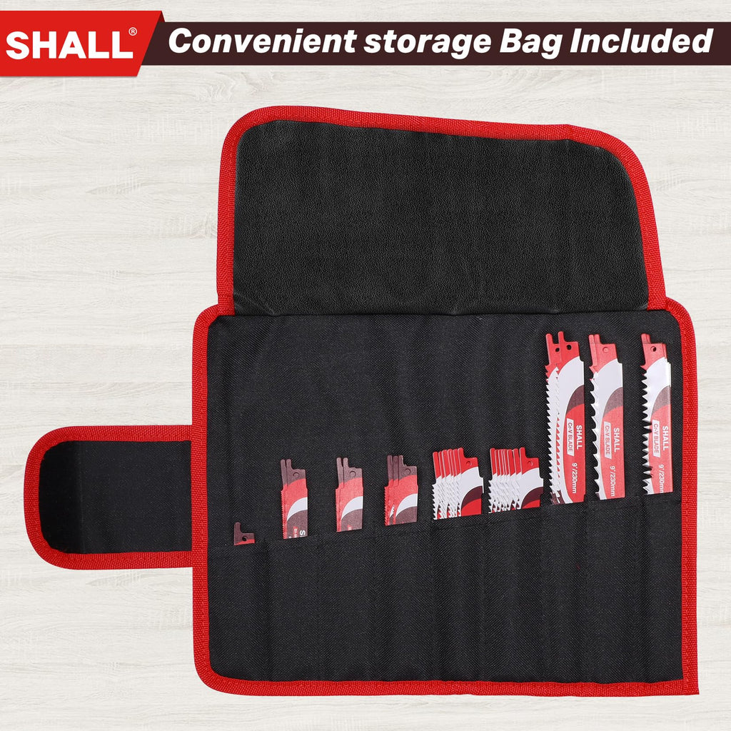 Shall 34Pc Reciprocating Saw Blades Kit Carbide Steel Wood Metal Plastic