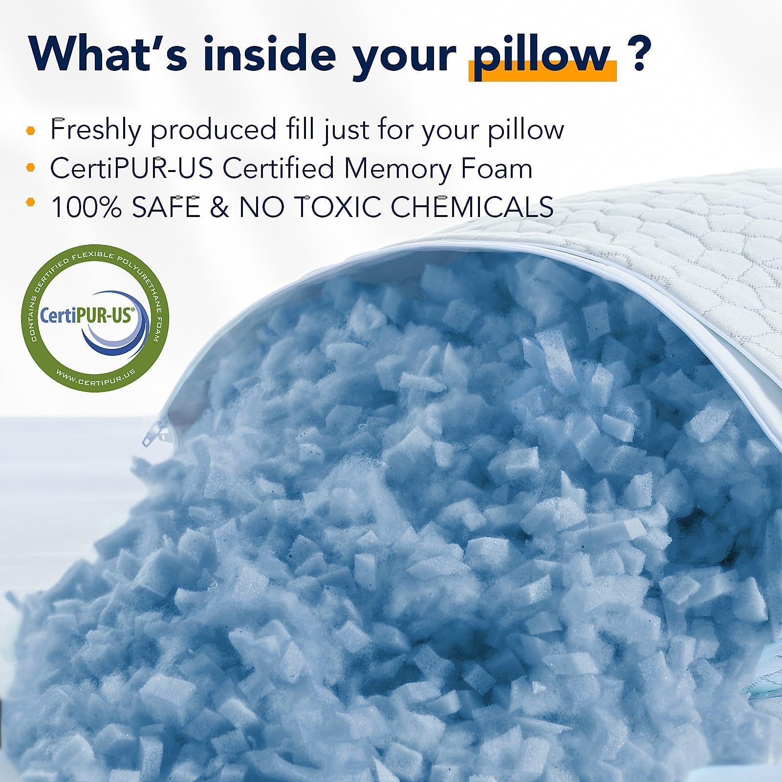 QUTOOL Cooling Memory Foam Pillow Queen Adjustable for Side Back Sleepers