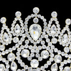 Large 5" Golden Rhinestone Crown Women Sparkly Quinceanera Pageant Tiara