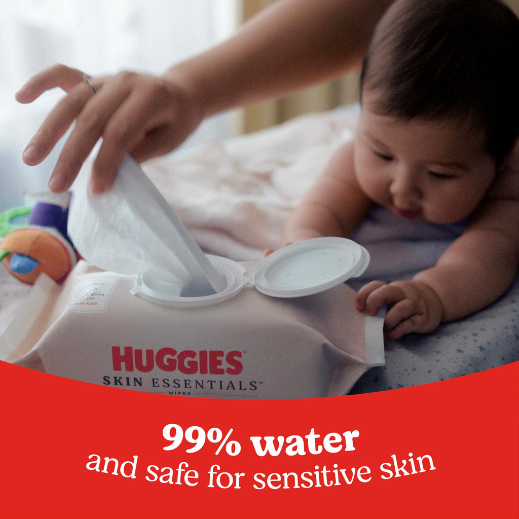 10 packs 560 Ct Huggies Skin Essentials Baby Wipes, Hypoallergenic, 99% Water