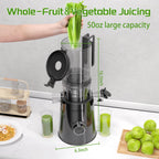 Cold Press Juicer Slow Masticating 5" Wide Chute 1.5L Stainless Steel Black