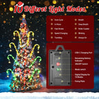 2025 Upgraded Christmas Decorations Outdoor Solar Candy Cane Lights, 10 Modes Waterproof Solar Christmas Pathway Lights with USB Charge, 28 FT 72 LEDs Outdoor Xmas Decor for Yard Lawn Porch Holiday