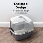 IRIS USA Large Front Door Cat Litter Box, Walk-in Entry, Gray