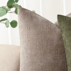 Foindtower Set of 2 Textured Chenille Throw Decorative Pillow Covers Square