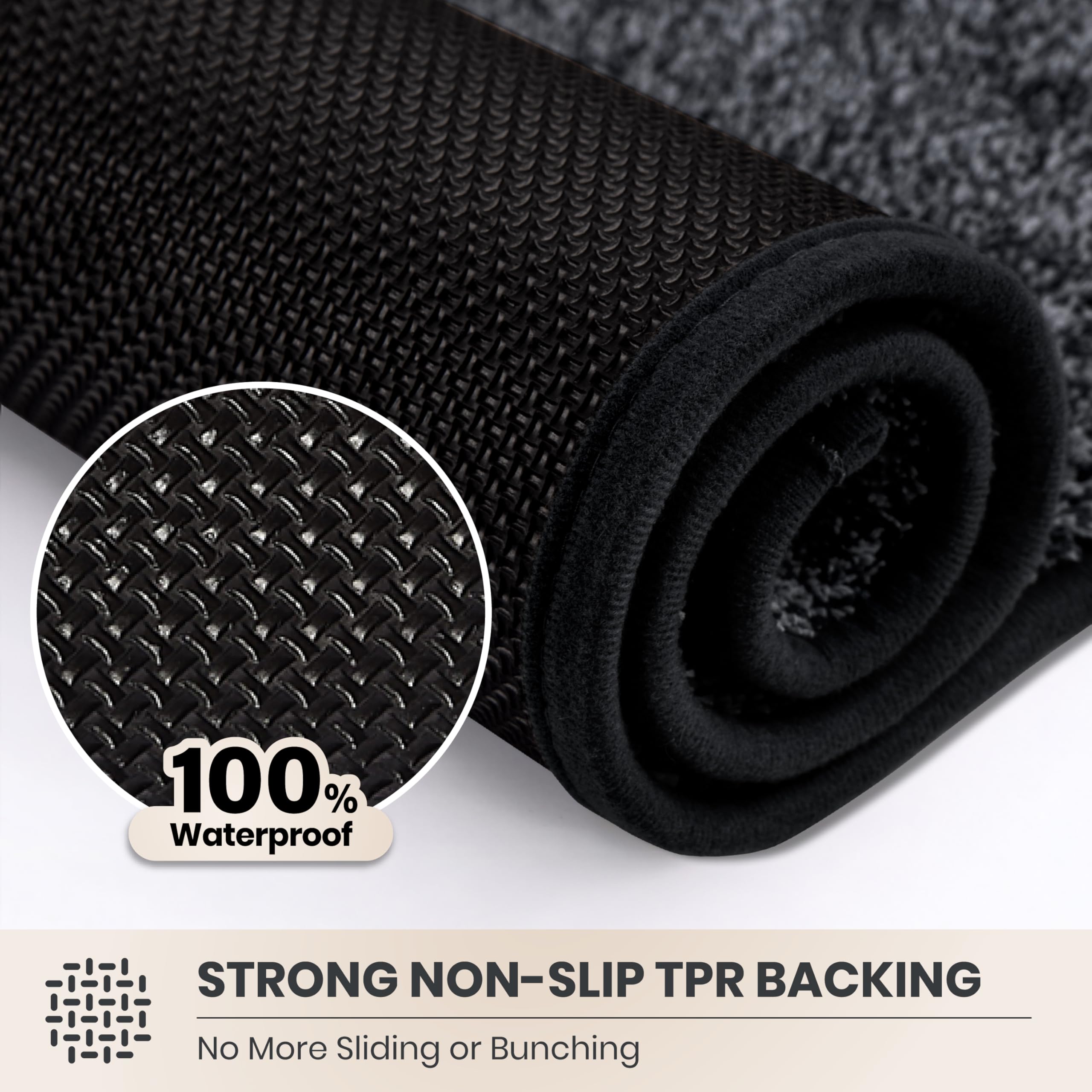 PURRUGS Dirt Trapping Door Mat 24" x 35.5", Non-Slip Machine Washable Entryway