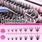 FANXITON DIY Individual Eyelash Extension Kit, Thick Volume Lash Clusters