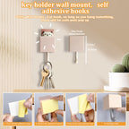 FUZSKWID 4Pcs Cute Self Adhesive Towel Hooks -Max Load 10LB,Heavy Duty Utility